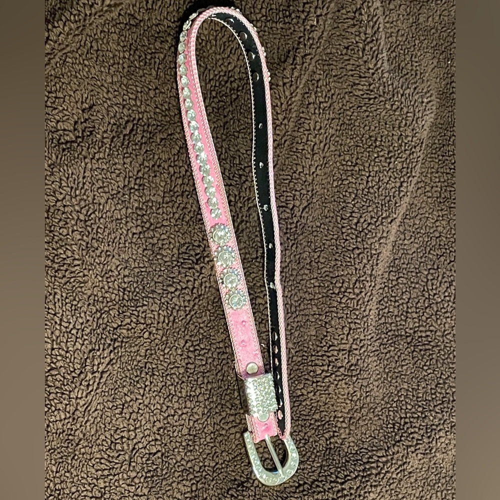 Pink Rhinestone Kids Belt - Picture 5 of 6